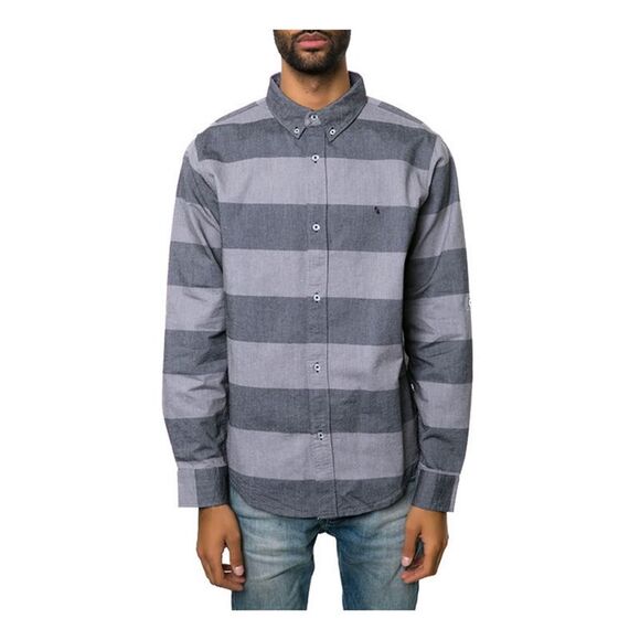 Fourstar Clothing Mens The Koston LS Button Up Shirt, Grey, NWT - Picture 1 of 1